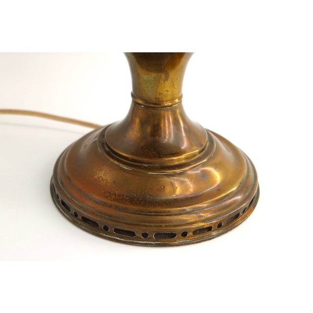 Vintage Aladdin Model 12 Electrified Oil Table Lamp With Swirled Glass Shade, Mantle For Sale - Image 4 of 18