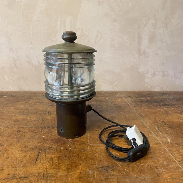 Black Vintage Brass Maritime Lantern Boat Lamp For Sale - Image 8 of 8