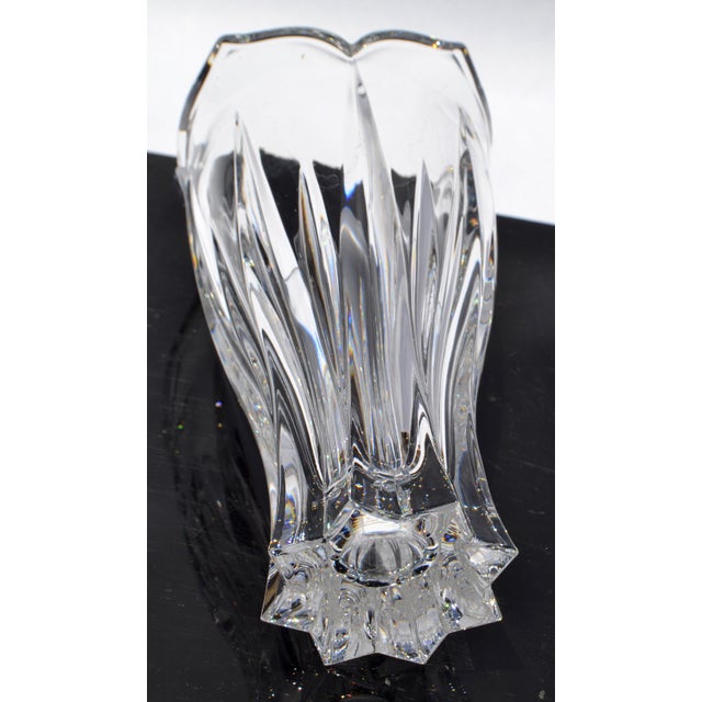1970s Art Deco Style Waterford Heavy Crystal Tulip Vase Star Base For Sale - Image 11 of 13