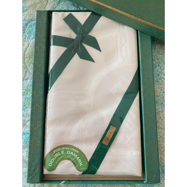 Vintage Thomas Ferguson Double Damask Irish Linen Dinner Napkins, Celtic Pattern, Set/6 For Sale - Image 4 of 8
