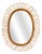 Mid-Century Oval Rattan and Bamboo Wall Mirror attributed to Franco Albini, Italy, 1960s For Sale