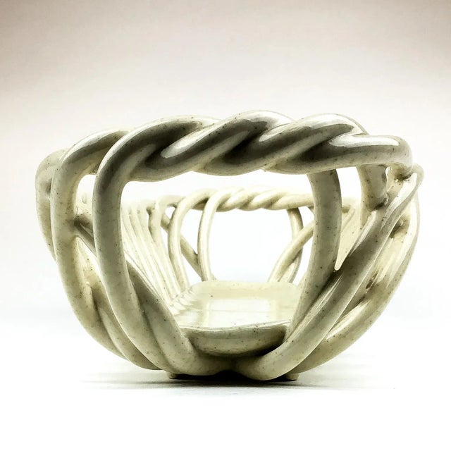 Ceramic Ceramic Twisted Knotted Bread Server For Sale - Image 7 of 13