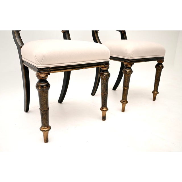 Antique Victorian Lacquered Chinoiserie Side Chairs, 1870, Set of 2 For Sale - Image 10 of 11