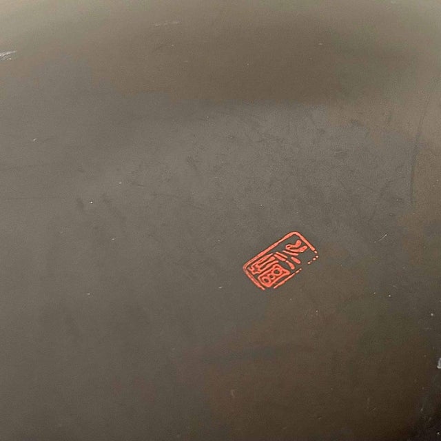 Japanese Urushi-Suri Lacquer Bowl with Floral Design, 1940s For Sale - Image 13 of 16