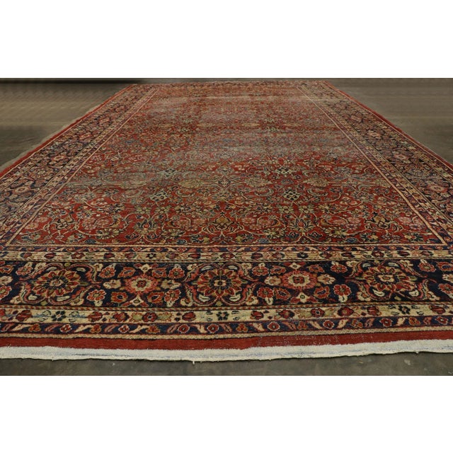 Red Antique Persian Mahal Rug, 12'00 X 20'04 For Sale - Image 8 of 10