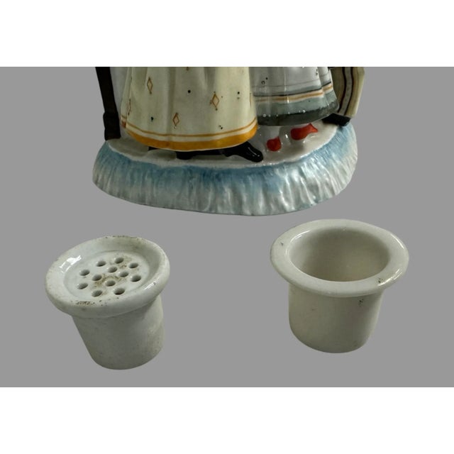 Antique Staffordshire Porcelain Figural Inkwell of a Grandmother With Children For Sale - Image 10 of 12