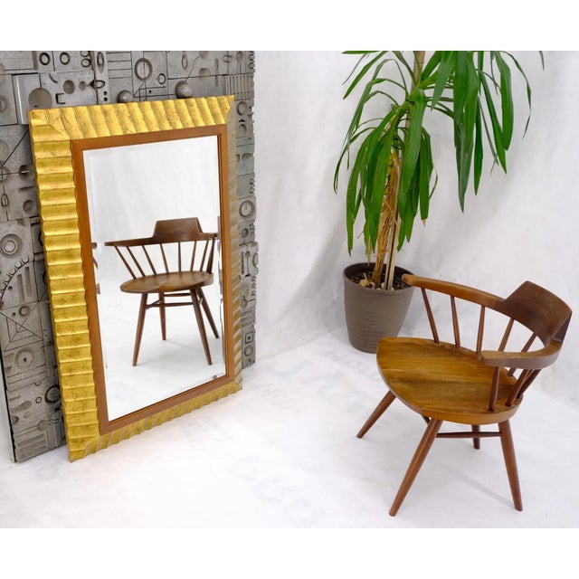 Decorator gold leaf gilt scallop edge mirror by Baker.