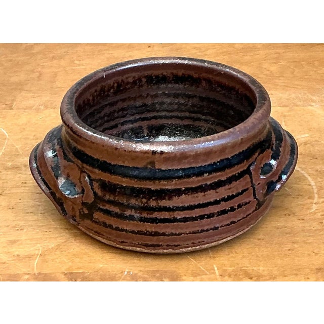 Vintage Striped Ceramic Pottery Bowl For Sale - Image 9 of 11