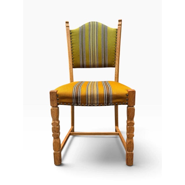 Set of Six Danish Oak Dining Chairs by Henning Kjærnulf For Sale - Image 11 of 18
