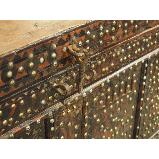 African Antique North African Iron Studded Cedar Chest or Console Table, Circa 1880s For Sale - Image 3 of 18