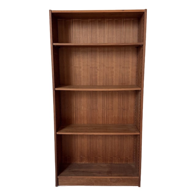 Vintage 1950s Mid Century MCM Adjustable Walnut Bookcase For Sale