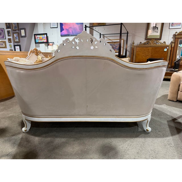 Rococo Homey Design "Mazie" Loveseat With Five Pillows For Sale - Image 3 of 4
