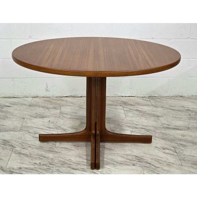 Wood 1950s Teak Trestle Base Dining Table by Karl Erik Ekselius For Sale - Image 7 of 10