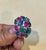 Huge Tutti Frutti 18K Ring, Natural Emeralds, Rubies, Sapphires Diamonds Size 9 For Sale - Image 4 of 18