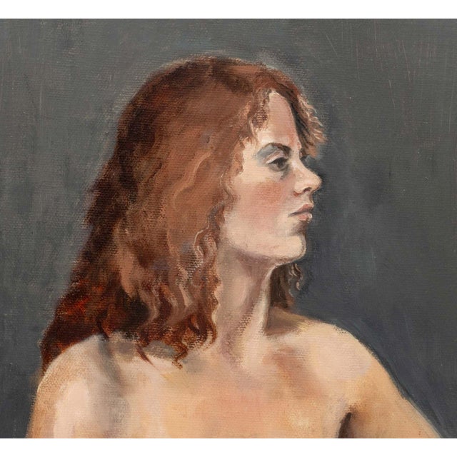 Marion Rothenberg (American, 1923-2025), Seated Nude Woman, Oil on Canvas, signed on side of the canvas, unframed. 16" H x...