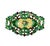 This vintage Italian majolica centerpiece tray features an intricate reticulated ceramic weave design adorned with vibrant...
