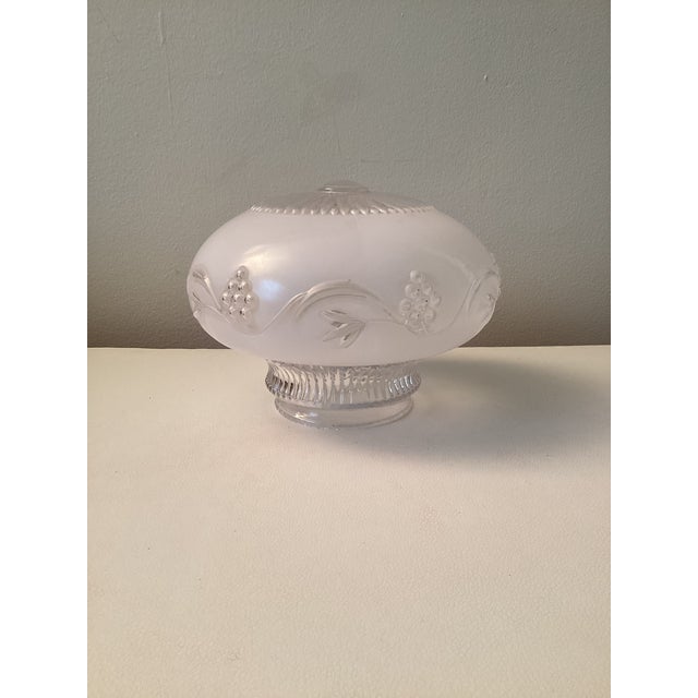 1930s Vintage Frosted and Clear Glass Ceiling Shade For Sale - Image 5 of 9