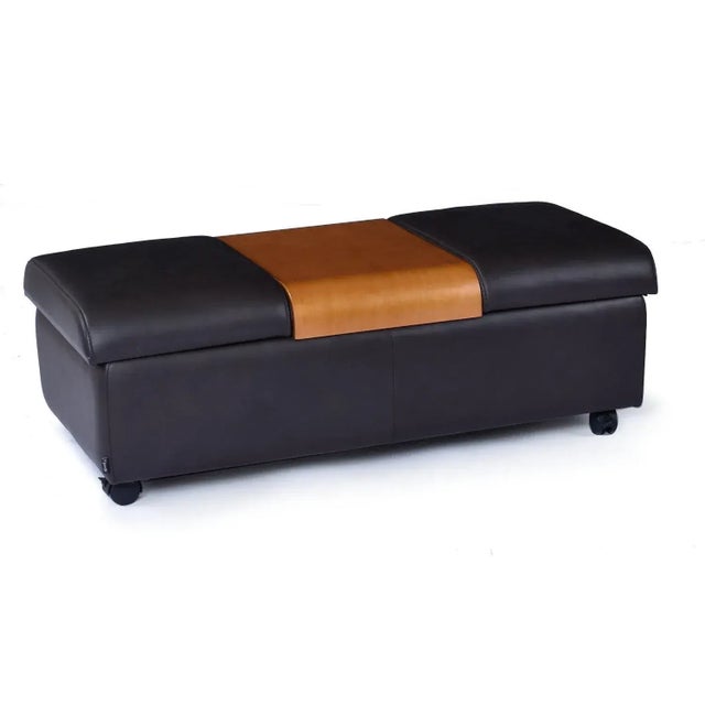 Elegant, multi-function ottoman bench with storage and built-in coffee table. The Fjords Amsterdam ottoman is a place to...