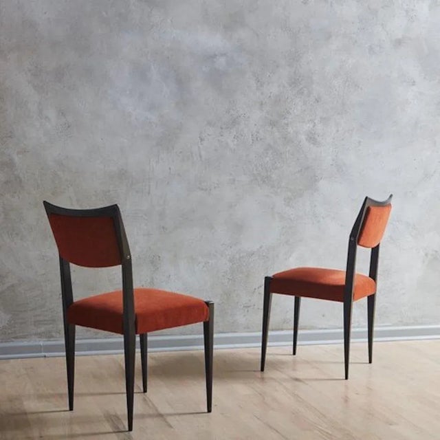 Set of 4 Wood Frame Dining Chairs in Rust Velvet, Italy 1960s For Sale In Chicago - Image 6 of 12