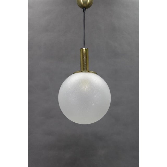 Pendant Glass Light attributed to Targetti, Italy, 1970s For Sale - Image 3 of 15