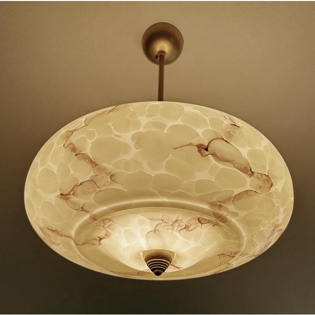 Art Deco Pendant Light in Marble Glass, 1930s For Sale - Image 14 of 18