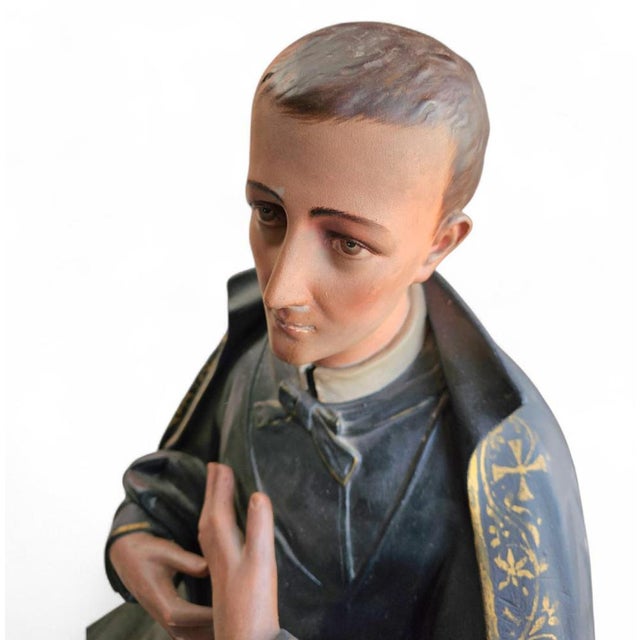 Statue of Patron Saint Gerard Majella in Gothic Niche For Sale - Image 3 of 11