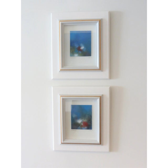 Wood Original Framed Abstracts by C. Damien Fox, a Pair For Sale - Image 7 of 7