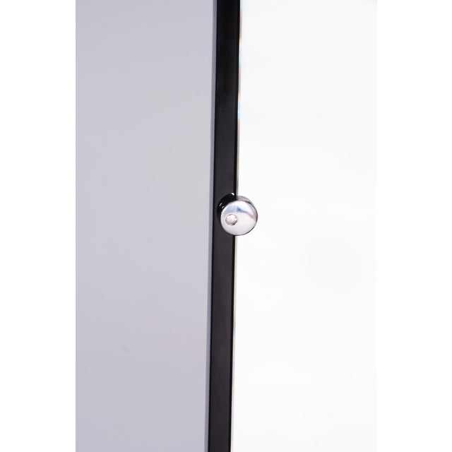 Bauhaus Dressing Mirror in Chrome and Lacquered Wood by Vichr a Spol., Czech, 1930s, in Restored conditions. Designed 1920...
