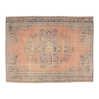 Vintage Geometric Anatolian Wool Carpet For Sale