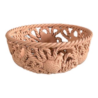 Vintage Italian Terracotta Fruit Bowl For Sale