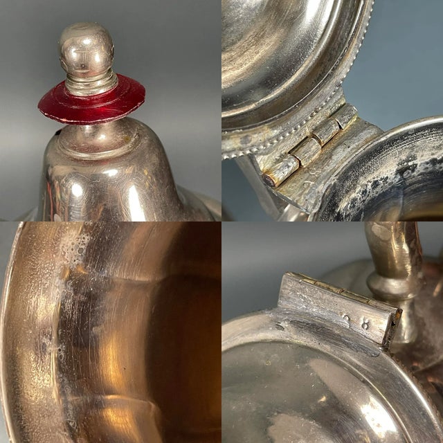 Antique Les Meilleurs Metal Blanc Silverplate Teapot French Marks For Sale - Image 11 of 12