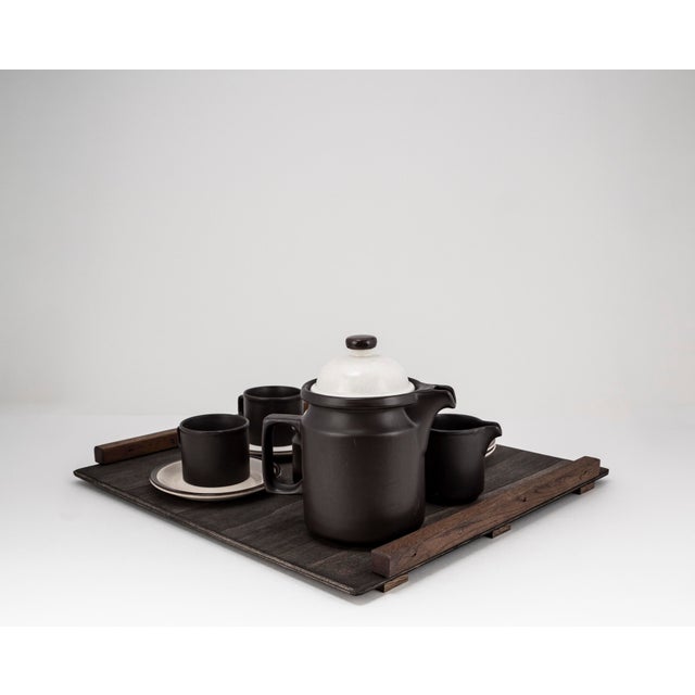 Wood Brutalist Tête-À-Tête for Two on Wooden Tray from Doverstone & Fürstenberg, 1960s, Set of 12 For Sale - Image 7 of 17