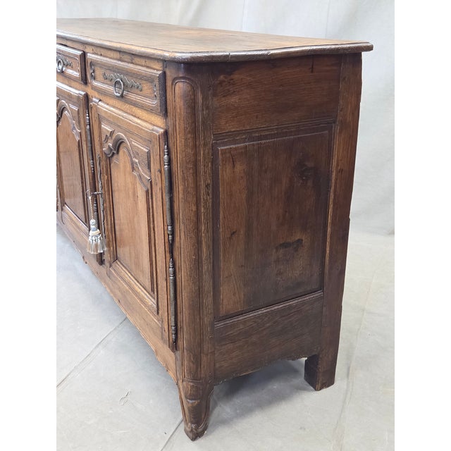 Antique 19th Century French Provincial Oak Buffet With Lined Interior For Sale - Image 16 of 18