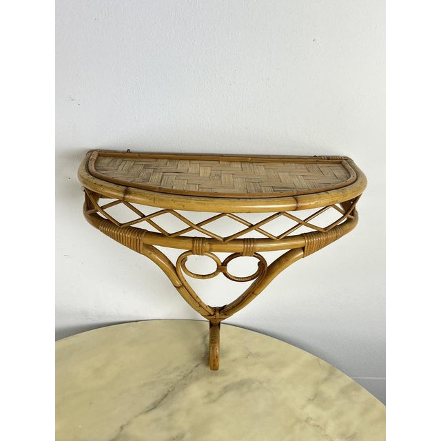 Mid-Century Mirror and Consoles in Bamboo, 1960s, Set of 2 For Sale - Image 11 of 16