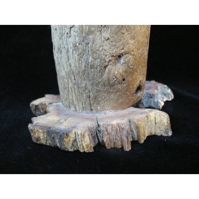 Wood Native American Style Chief of the Darkness Carved Wood Pole by Kay Benson For Sale - Image 7 of 9