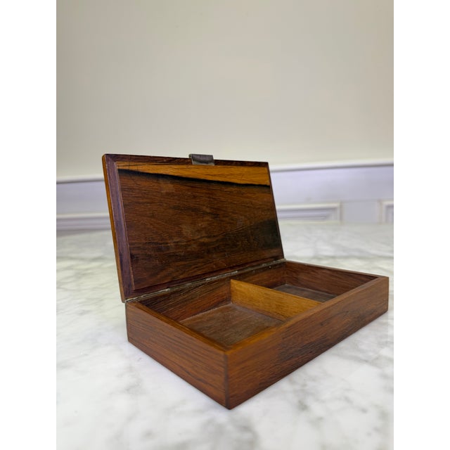 Mid-Century Modern Mid 20th Century Modern Hans Hansen Danish Rosewood Box With Sterling Silver Inlay For Sale - Image 3 of 8