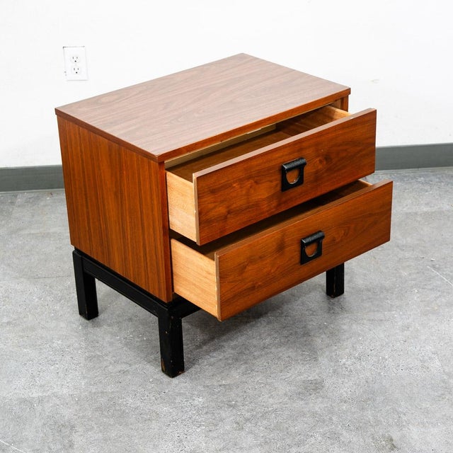 Mid Century Modern Nightstand End Side Table Dixie Drawer Vintage Walnut Danish For Sale - Image 10 of 10
