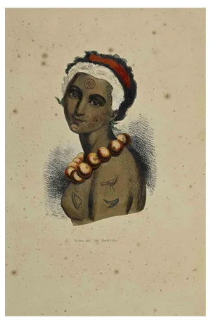 Auguste Wahlen, Reine des l'Isles Sandwich, Lithograph, 1844
