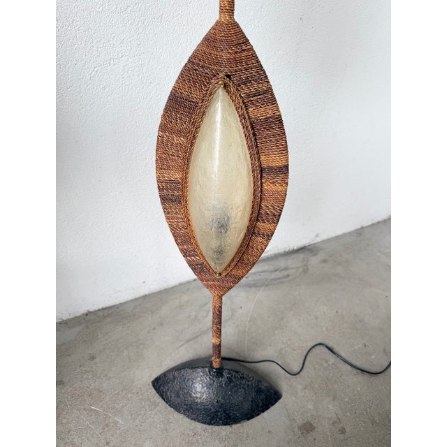 Vintage Bronze and Rope Floor Lamp, 1970 For Sale - Image 9 of 18