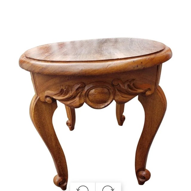 Amish Hand Crafted Solid Oval Red Oak Wood Desert Table Side Table, Circa 1970s For Sale - Image 4 of 10