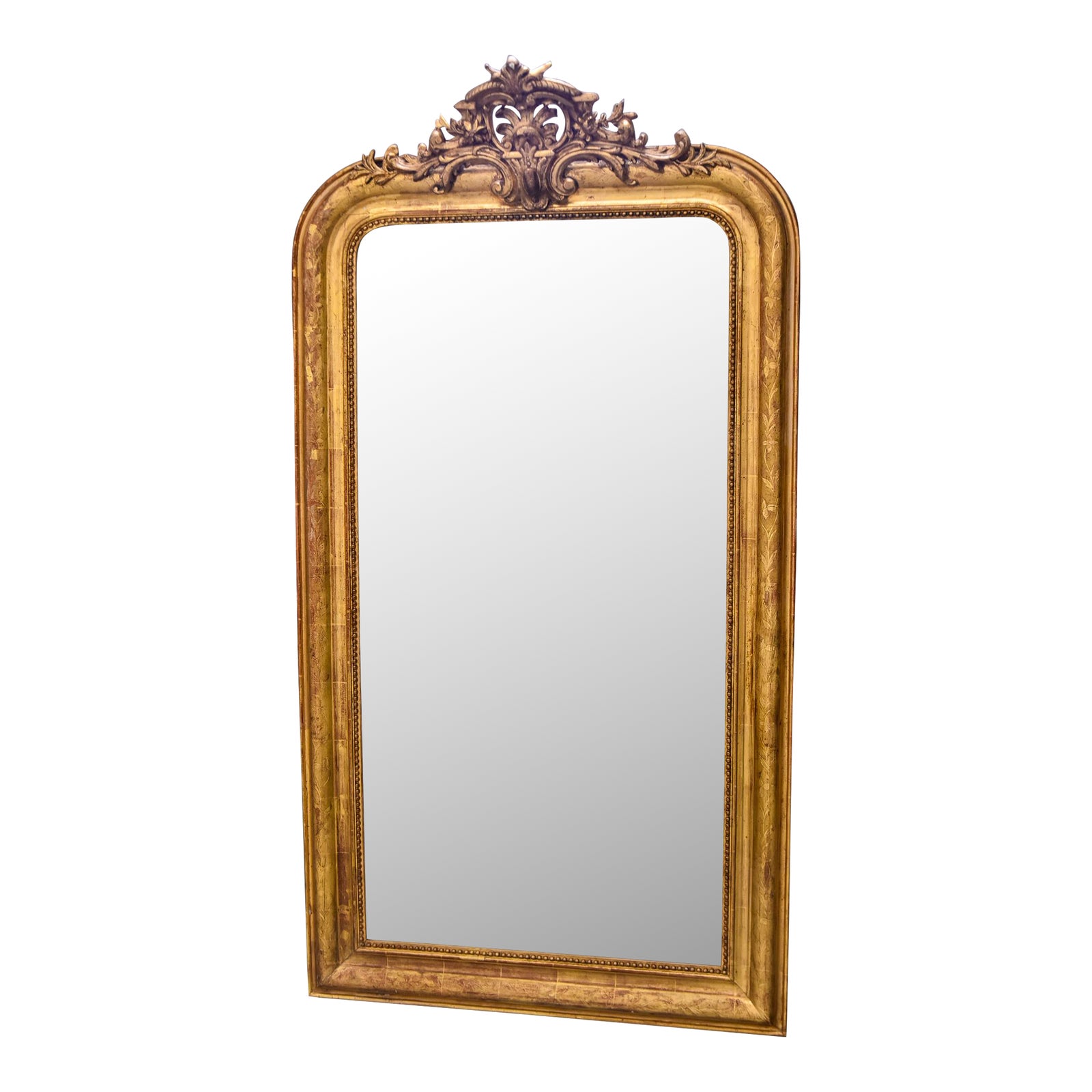 19th Century Louis Philippe Gilt Mirror With Crown Chairish