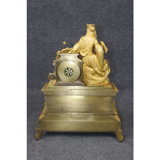 Antique French 19th C. English Style Mantle Clock by Guenee For Sale - Image 4 of 17
