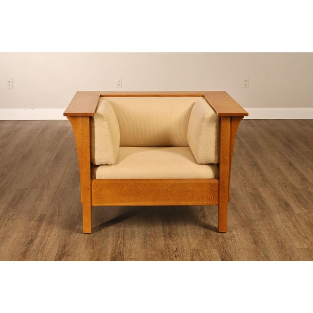 Stickley Mission Collection Prairie Spindle Oak Lounge Chair For Sale - Image 16 of 18