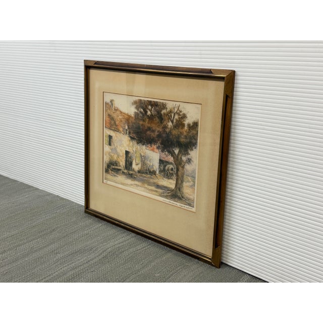 Campaign Simone Haumont La Place Du Village Et La Cour De Ferme Original Print, Signed For Sale - Image 3 of 12