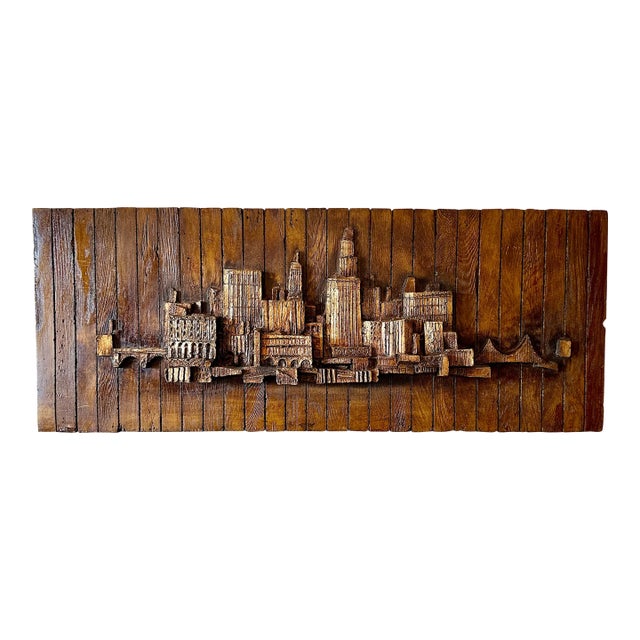 Mid Century Vanguard Studios Cityscape Wall Art Sculpture For Sale