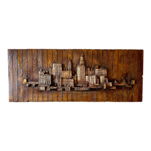 Mid Century Vanguard Studios Cityscape Wall Art Sculpture