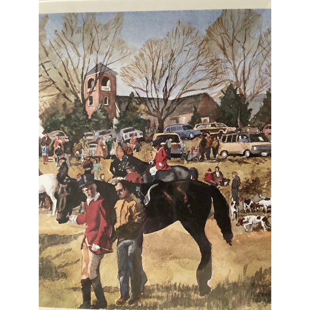 Wood Fox Hunt Scene in Monkton, Maryland, Framed For Sale - Image 7 of 9