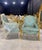 French Louis XV Style Blue-Green Bergere Wing Chair Set of 2 Chairs For Sale In Miami - Image 6 of 7