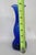 Blue Cobalt Blue Vase Curved With Ruffled Edge Vintage Decorative Art Glass 4743b For Sale - Image 8 of 10