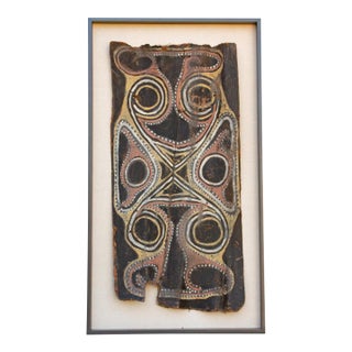 Large Framed Vintage Bark Painting Wall Art For Sale